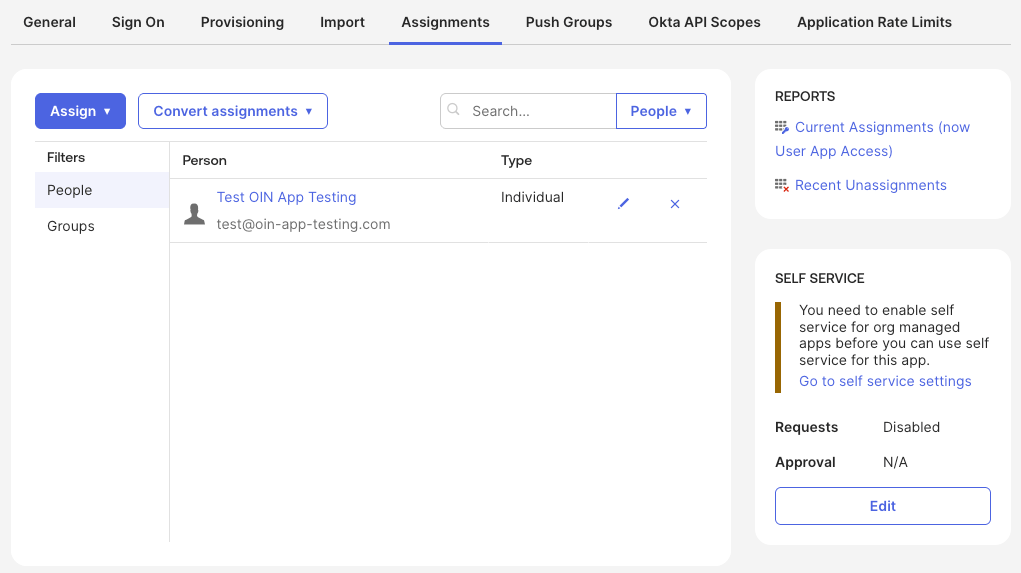 OIN SCIM User Assignment