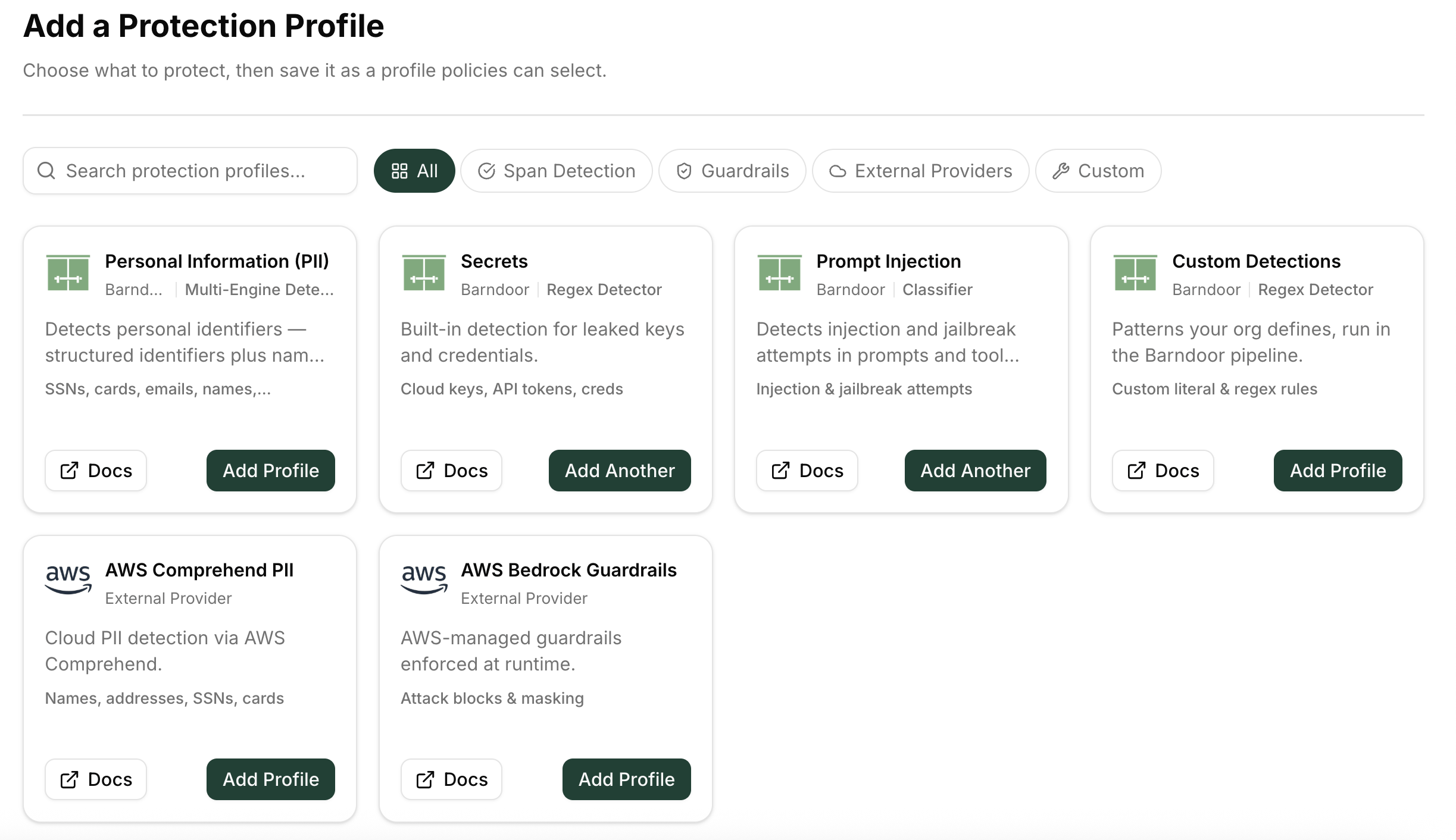 Protection Profile catalog