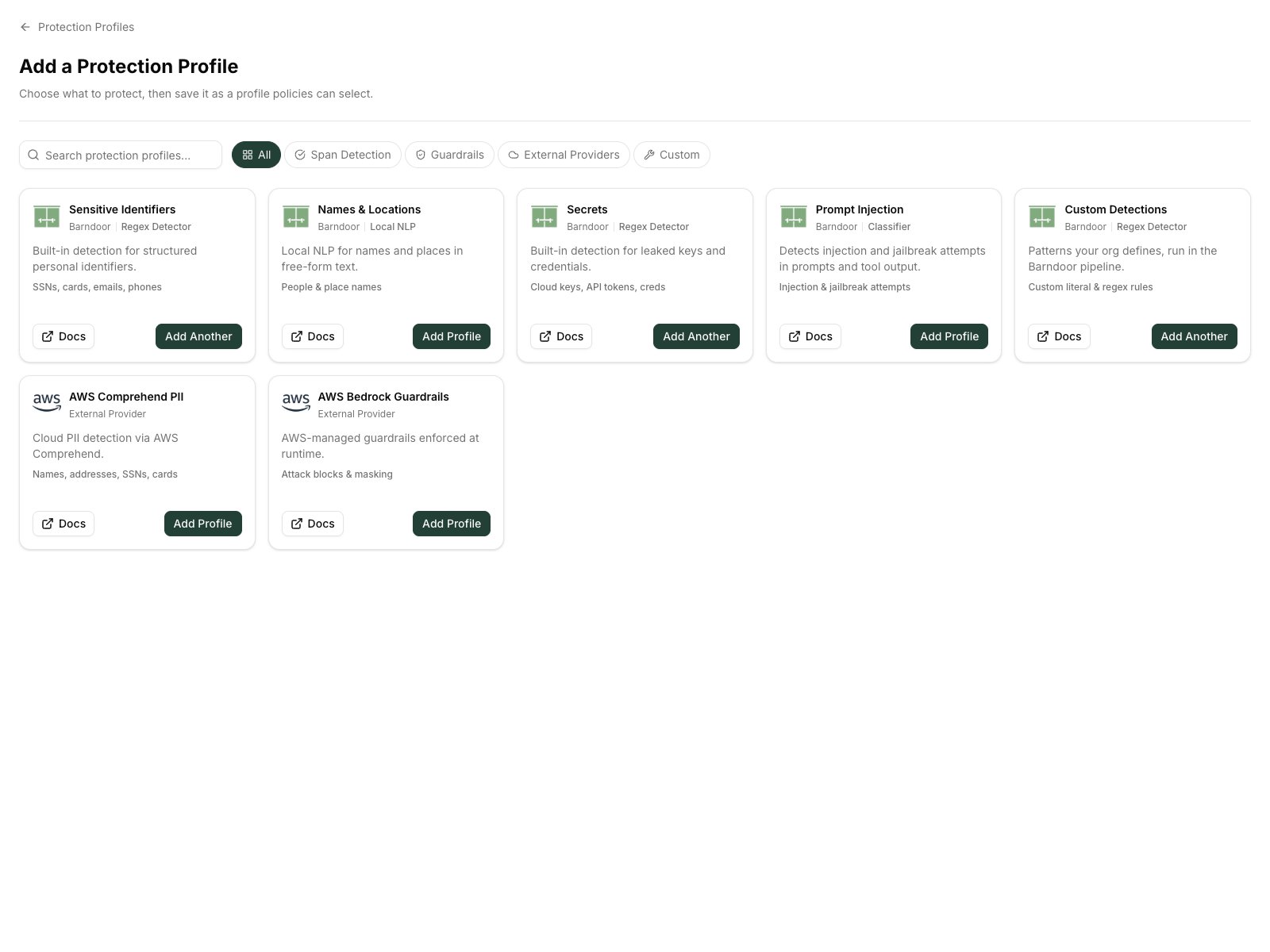 Protection Profile catalog