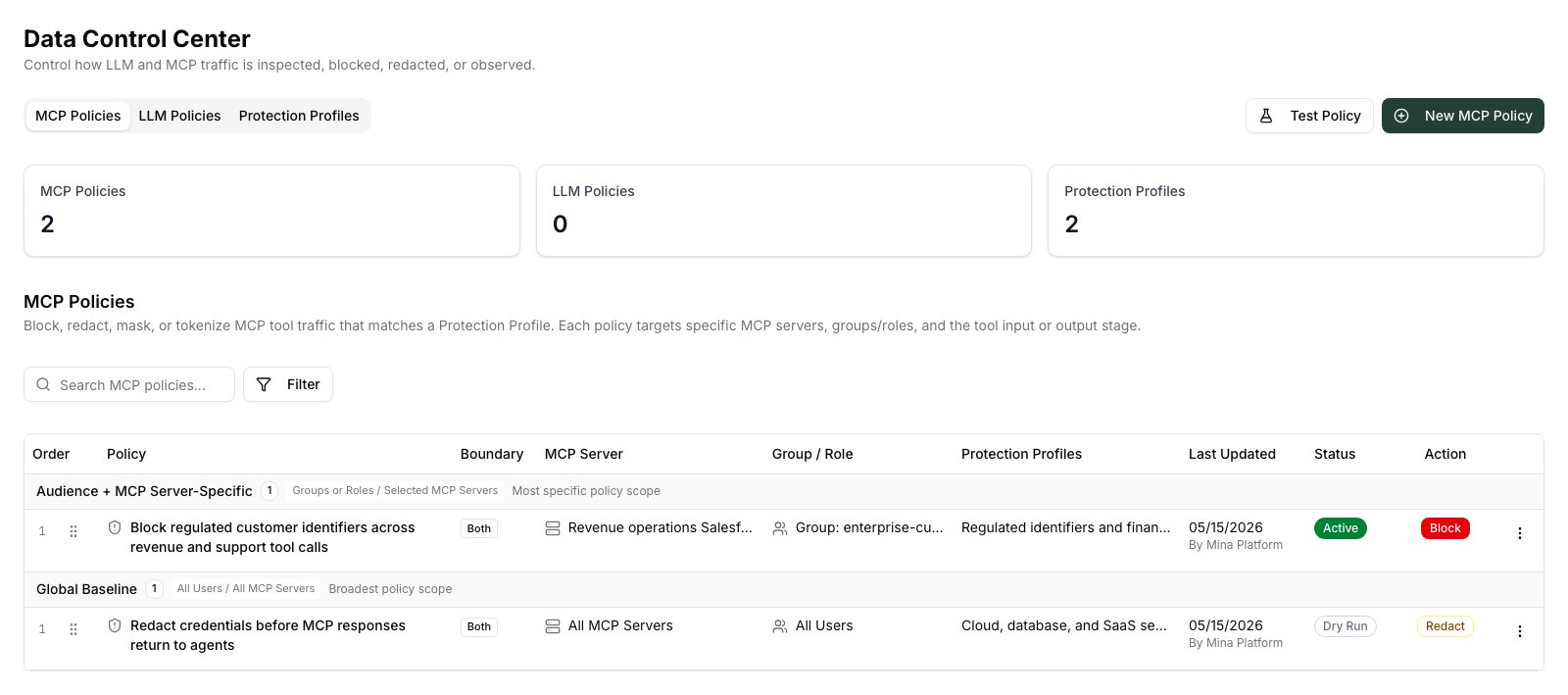 MCP Policies overview