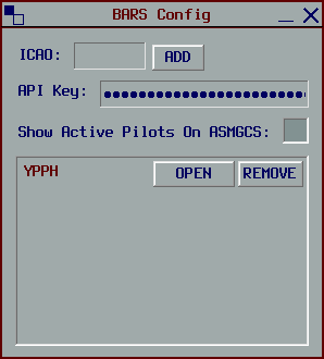 Show Active Pilots On ASMGCS checkbox in the BARS Config window