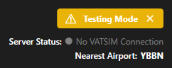 Pilot Client with Testing Mode indicator visible in the top-right corner