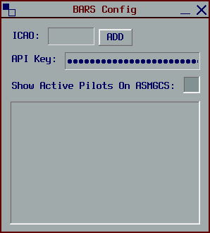 vatSys BARS configuration window