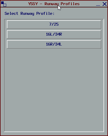 Selecting runway profiles
