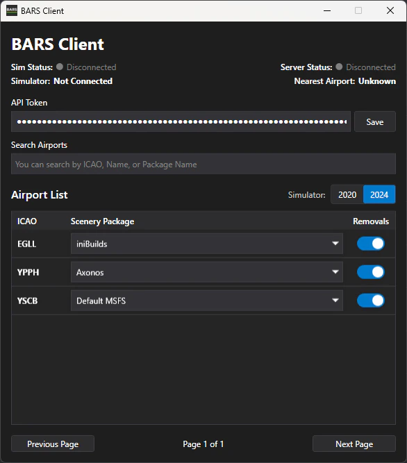 BARS Pilot Client interface