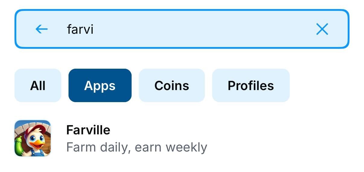 search bar in the Base app