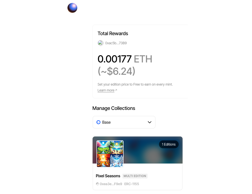 Example dashboard