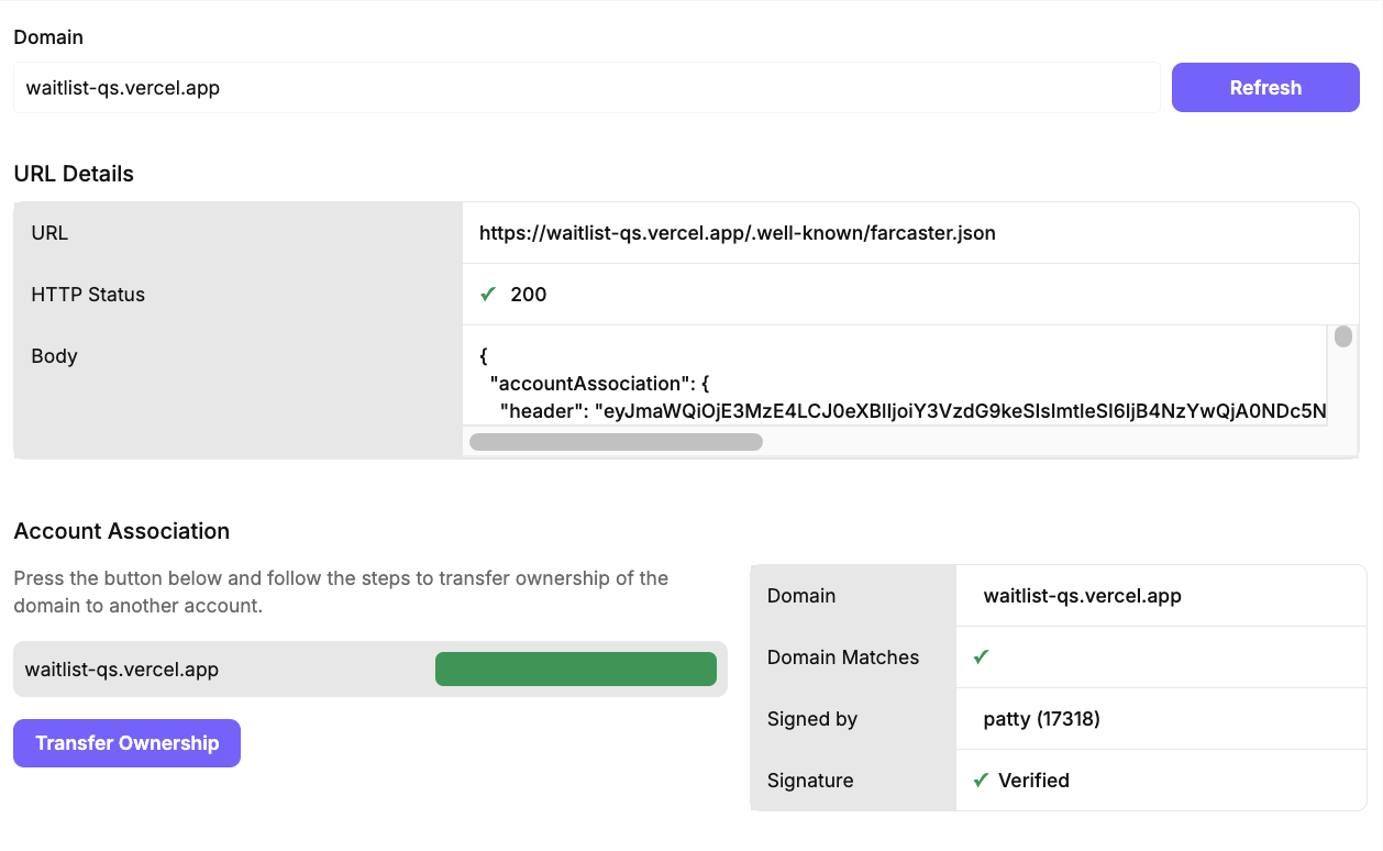 Main dashboard interface