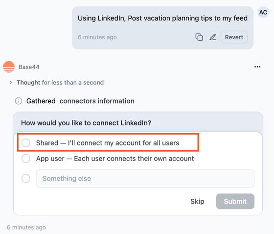 Shareconnector Setting up shared connectors - Base44 Support Documentation