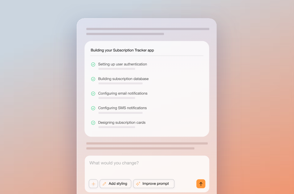 Base44 app building interface