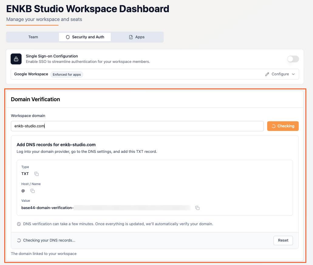 Verifying your workspace domain