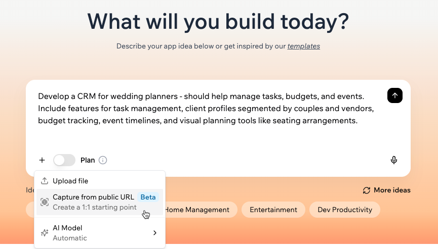Starting your app from an existing URL