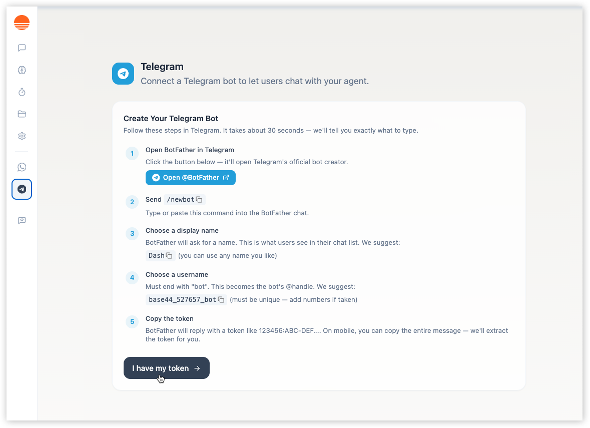 Superagent Telegram