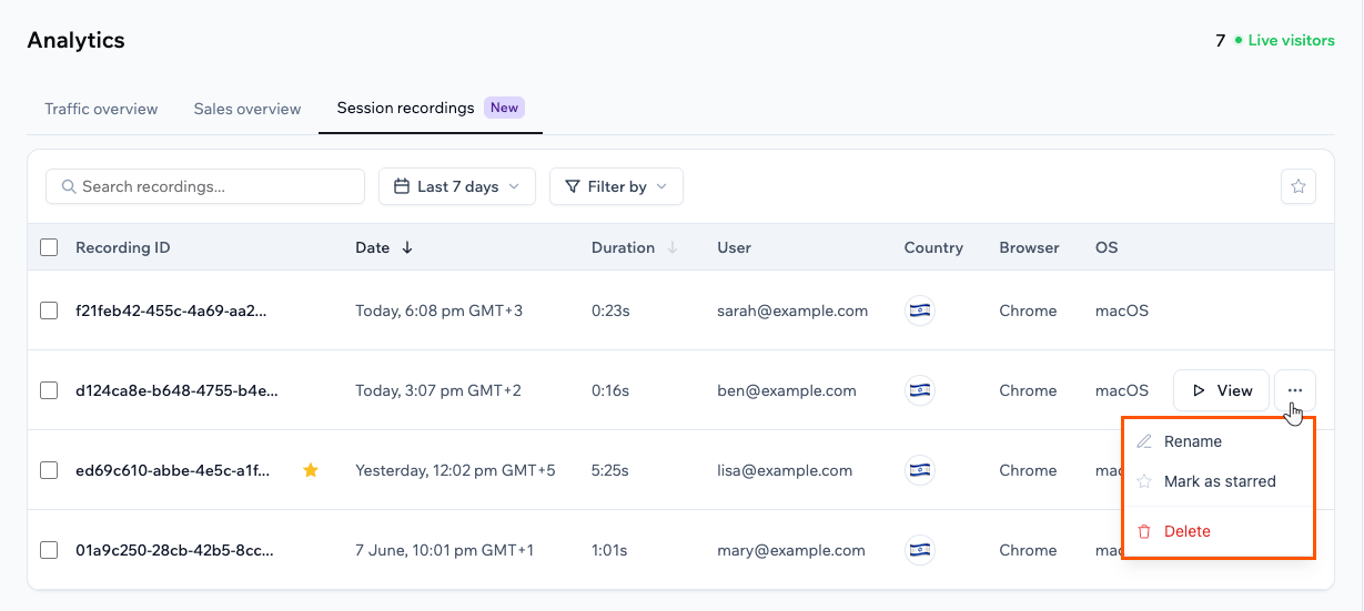 Manage Recordings