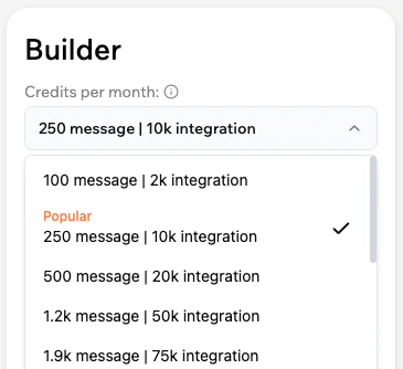 Changing the credit level for your workspace Changing the credit level for your workspace