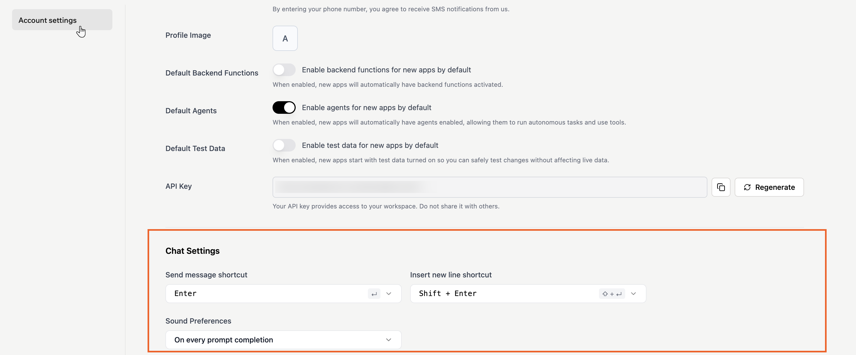 Changing your account settings - Base44 Support Documentation