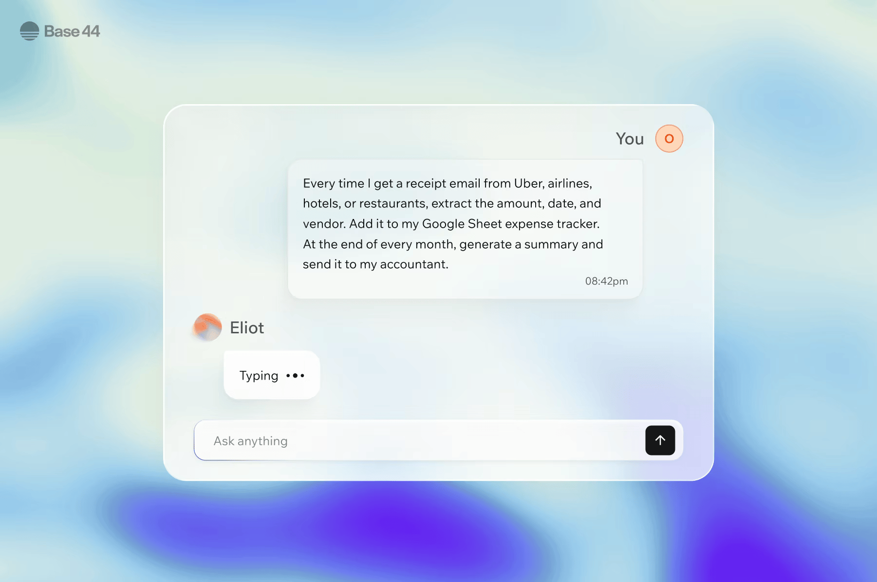 A Superagent chat handling a task