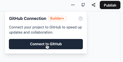 GitHub connection prompt showing permanent sync setup.