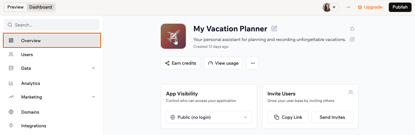 Editing your app logo from your app's dashboard