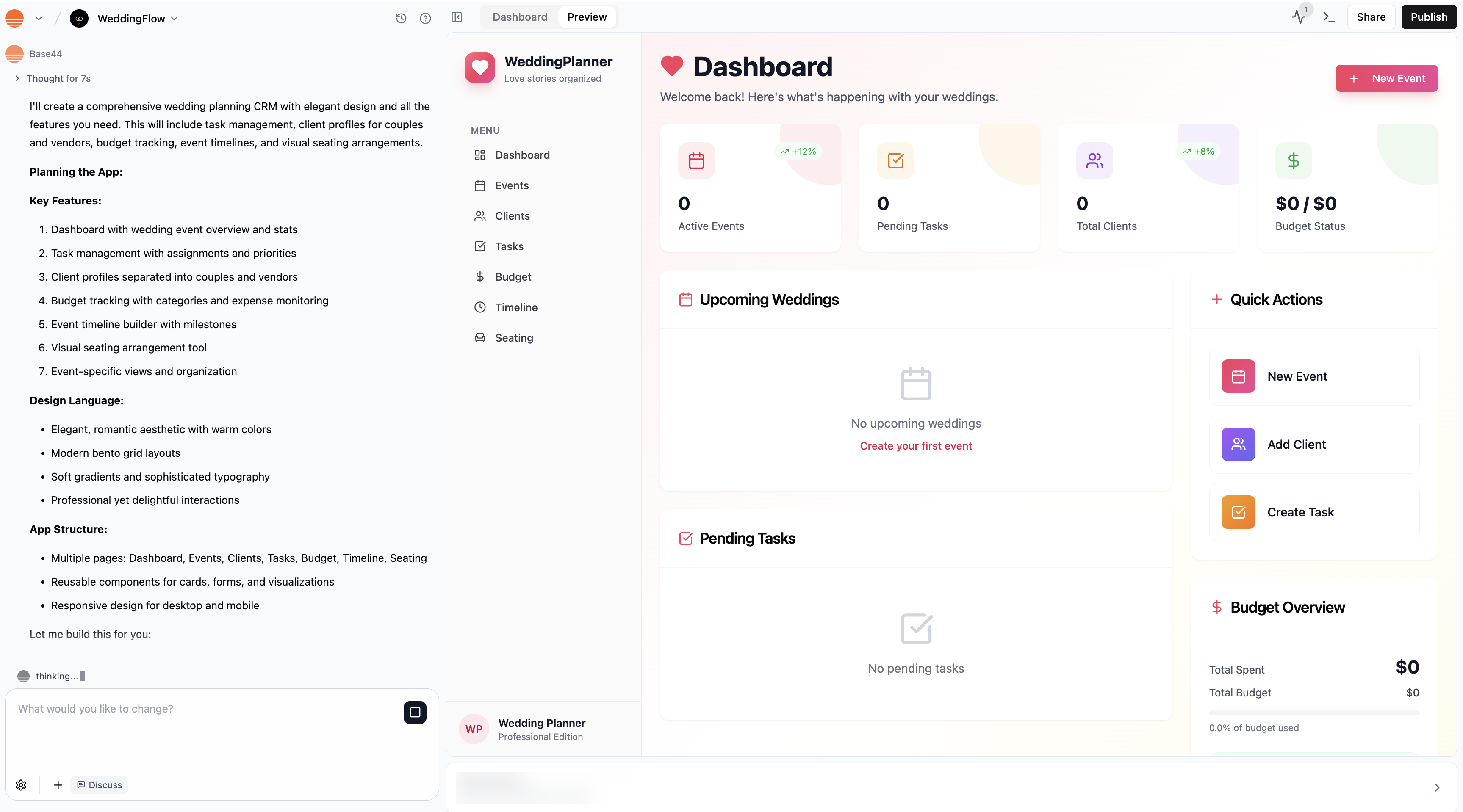 An app being built on Base44
