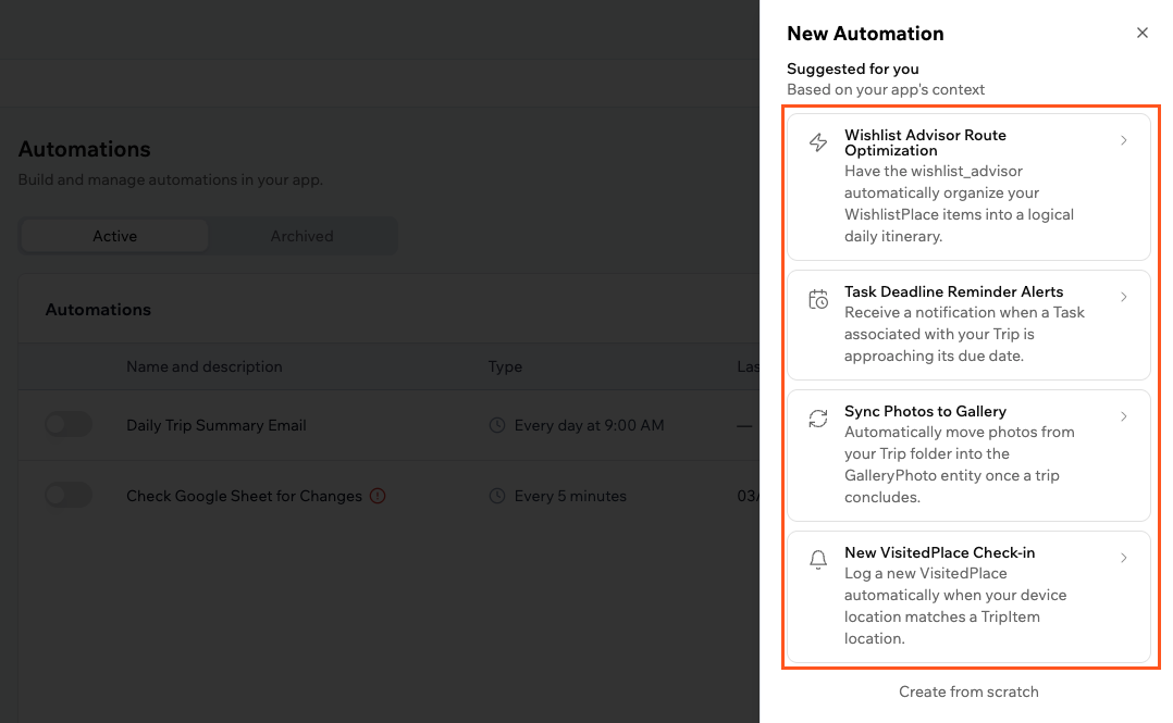 Creating automations for your app - Base44 Support Documentation