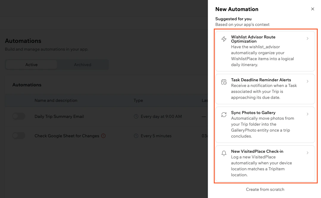 Automationsuggestions
