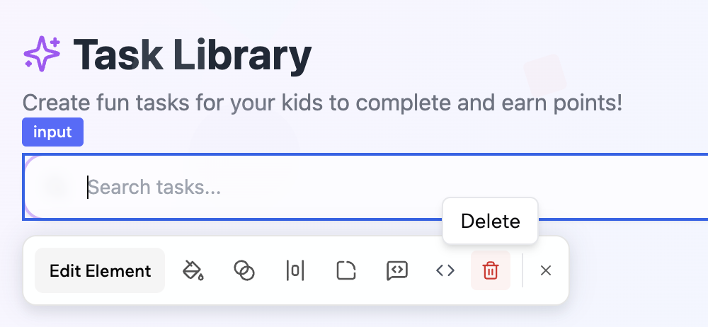 Deleteelement Deleting an element using Visual Edit