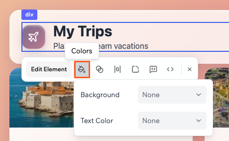 Changing the colors of a section of your app