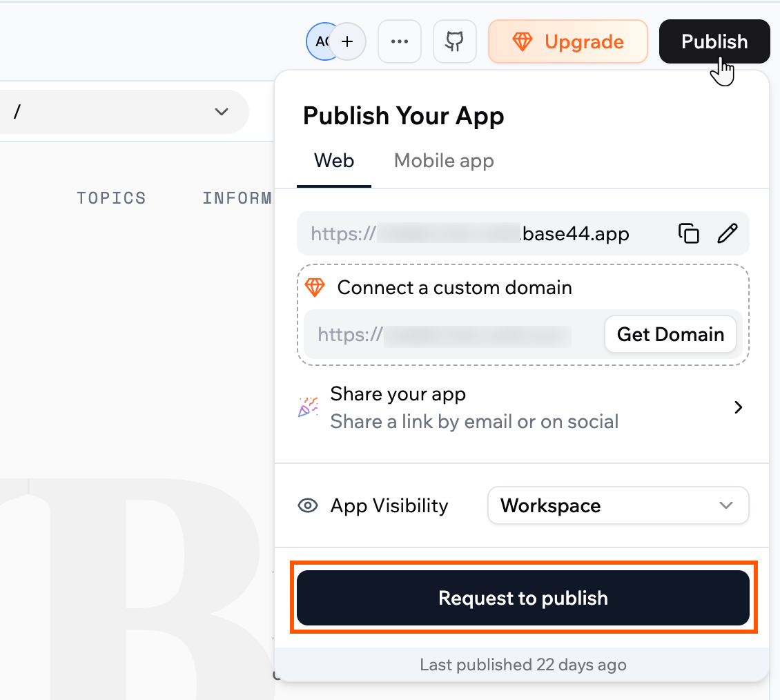 Requesting approval to publish an app