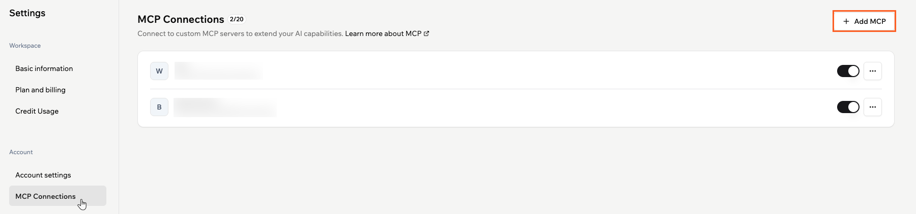 Adding MCP servers for context for the builder