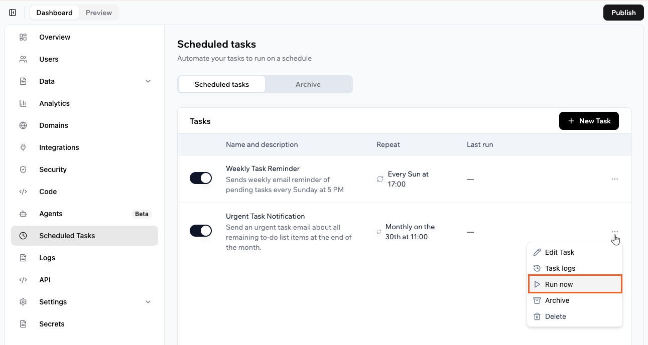 Running a scheduled task immediately