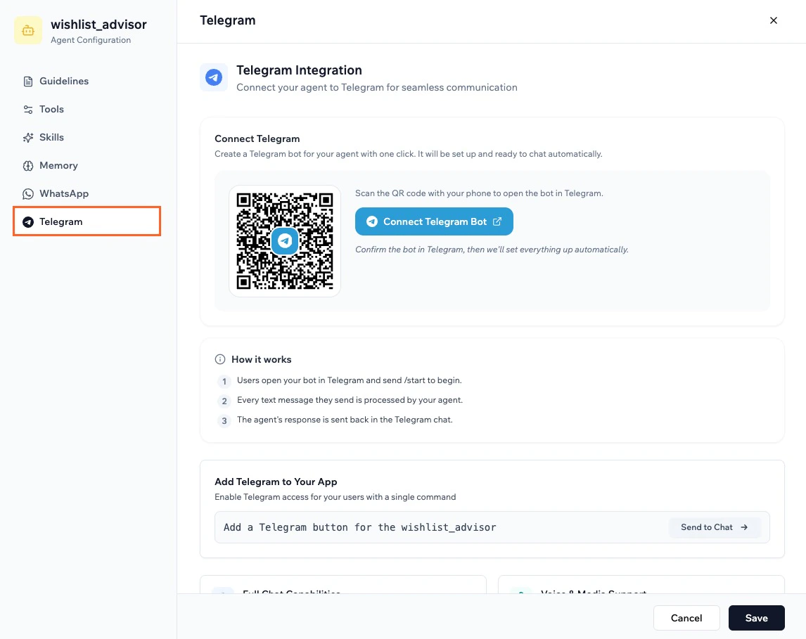 Telegram In App Agent Telegram In App Agent