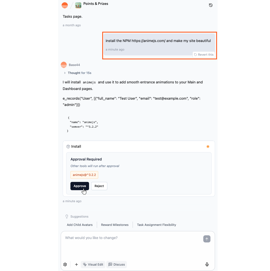 Installing an NPM package to your app in Base44 Installing an NPM package to your app in Base44