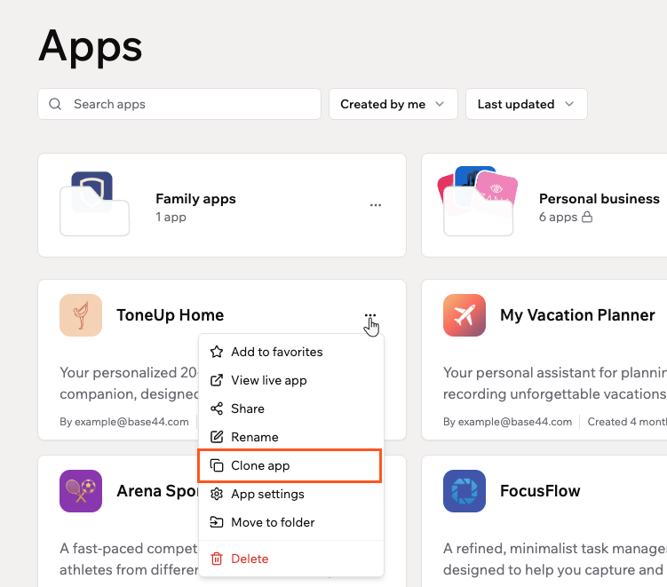 Cloning your Base44 app