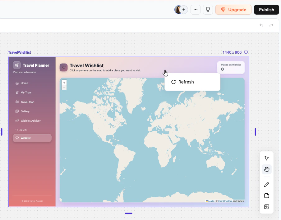 Refresh Frame Canvas