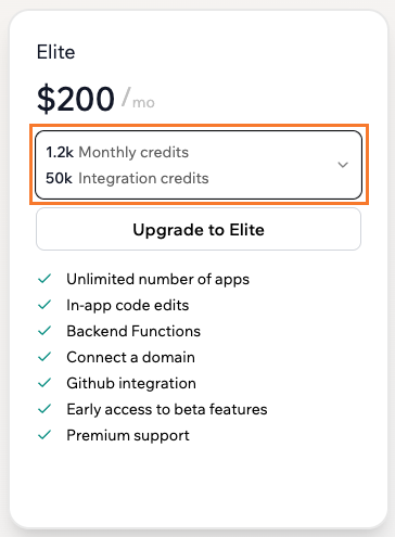 Elite levels in Base44 plans Elite levels in Base44 plans