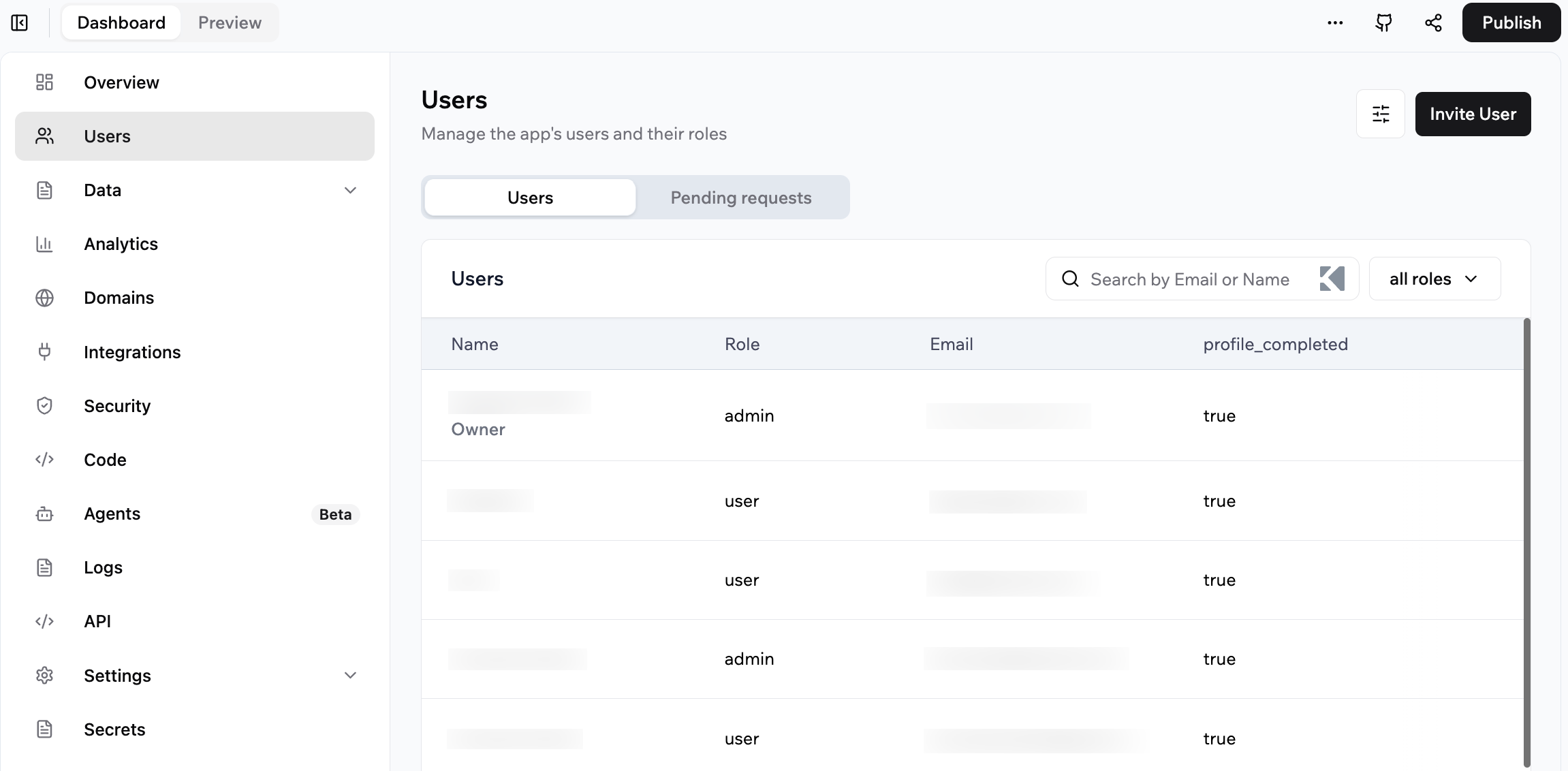 Managing your app users and their roles