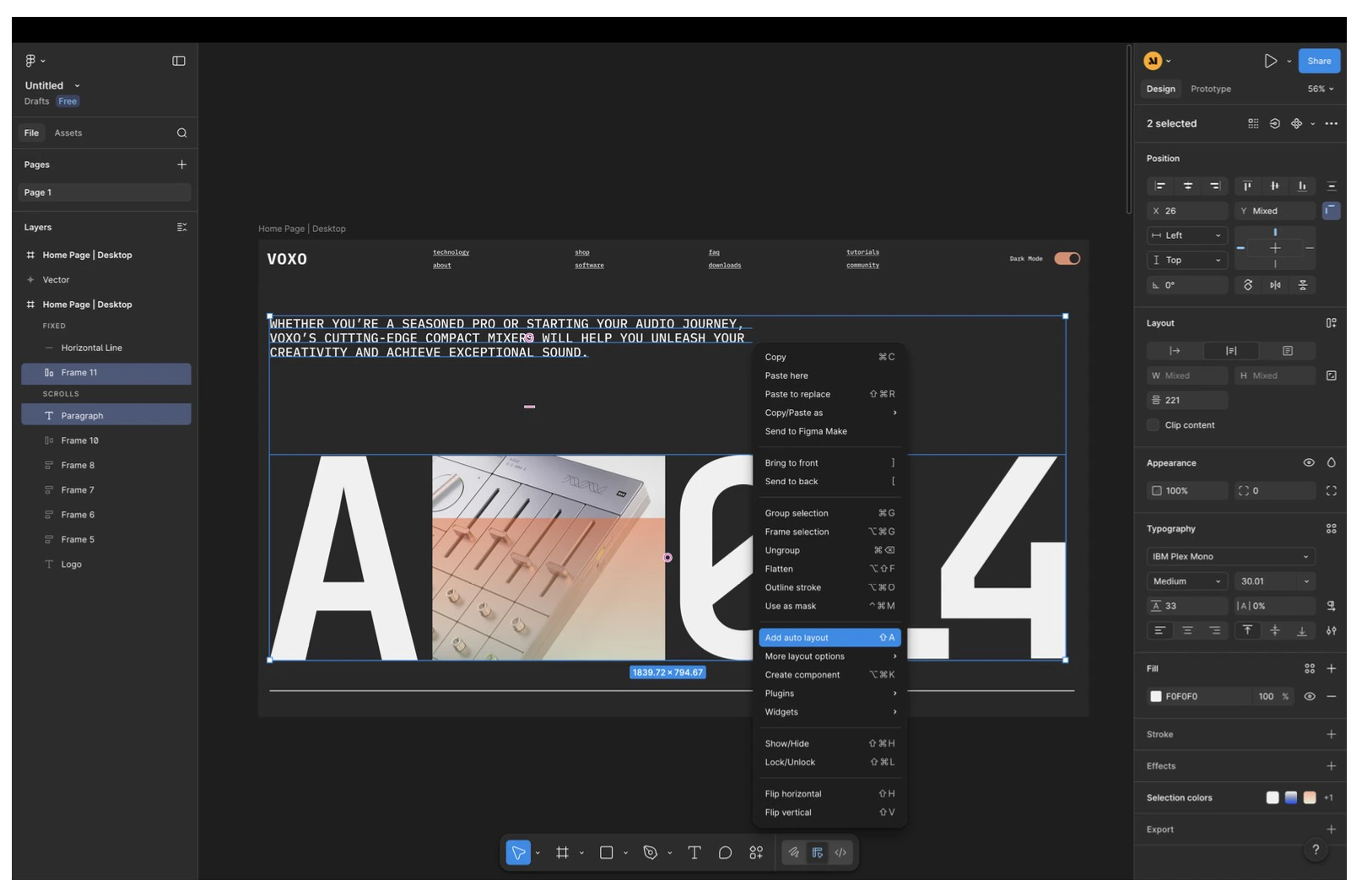 Selectingtwoelementsforautolayout