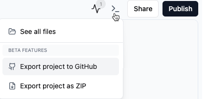 Exporting a Base44 project to GitHub.