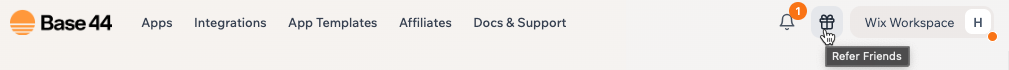 Click the Gift icon at the top of the page to get your unique referral link.