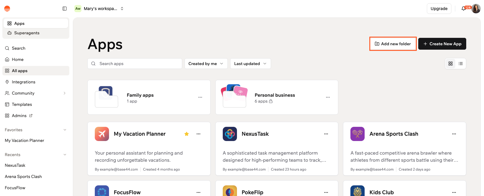 Using folders to manage your apps