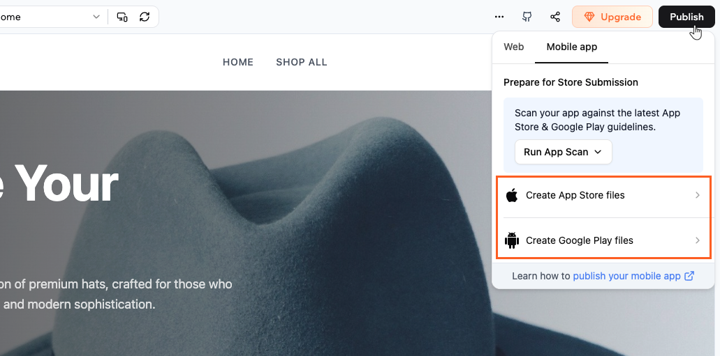 Generating files for app stores