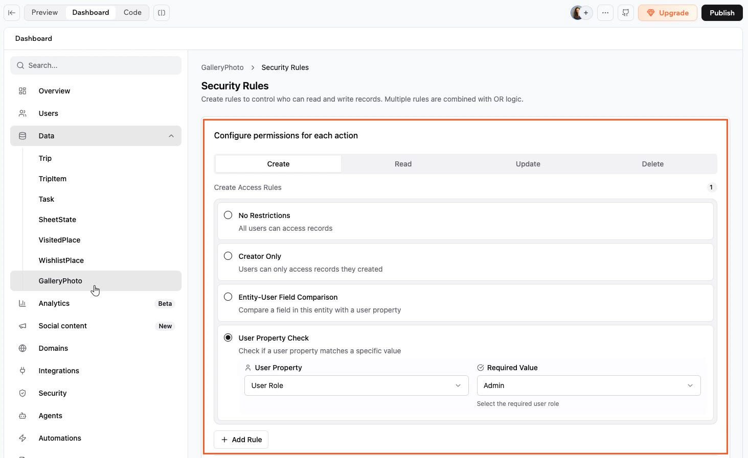 Managing permissions for your data
