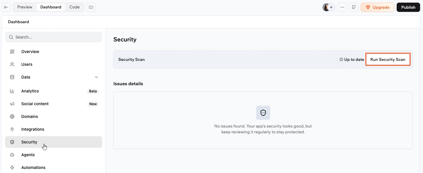 Managing your app's security in Base44