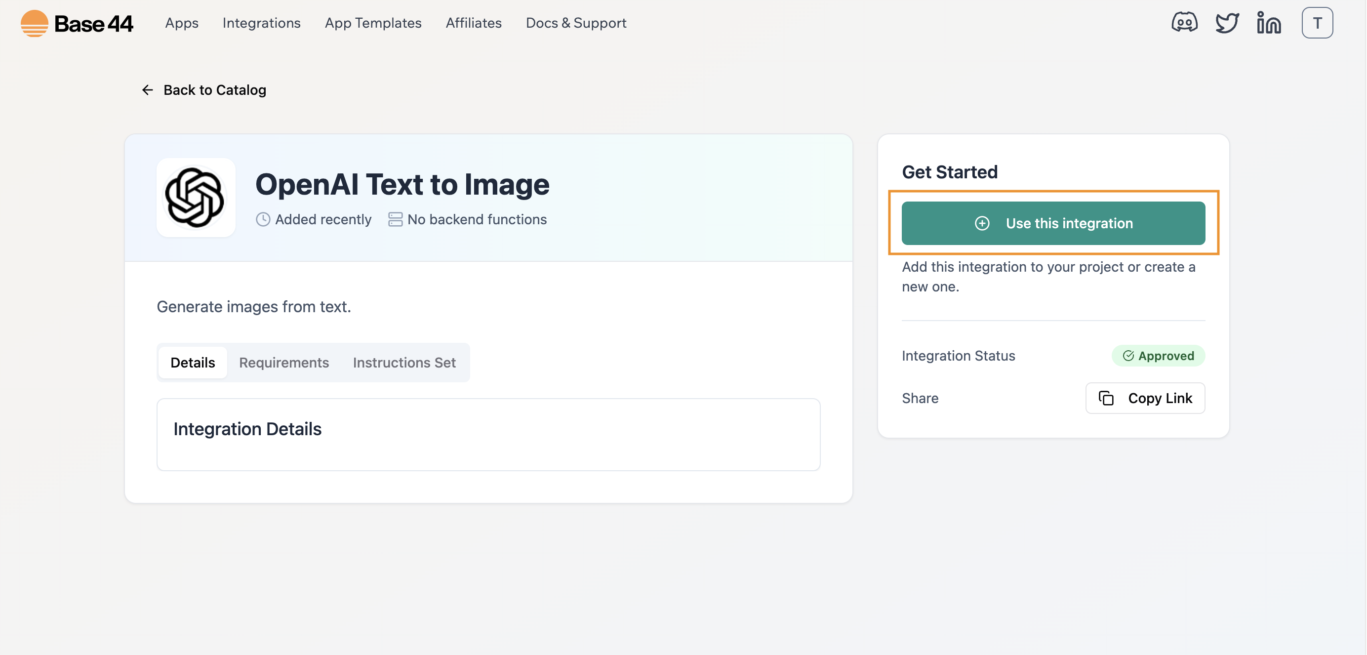 Base44 Open AI Integration Pn