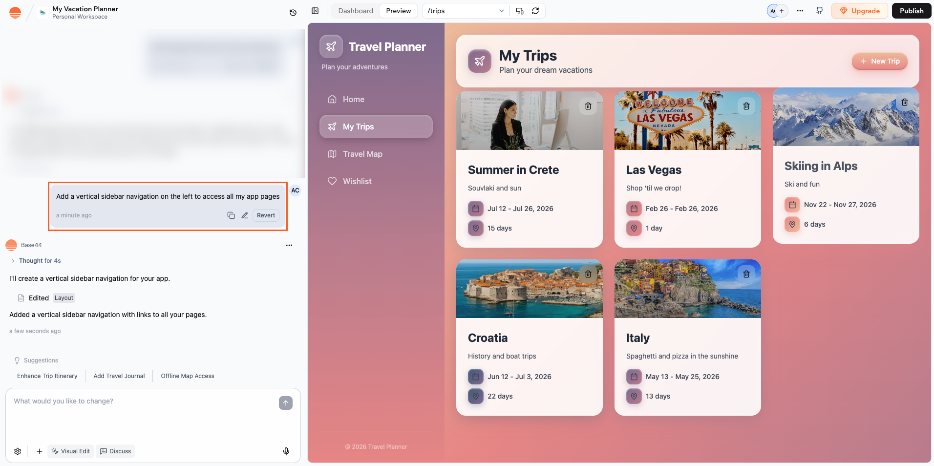 Managing your app pages - Base44 Support Documentation