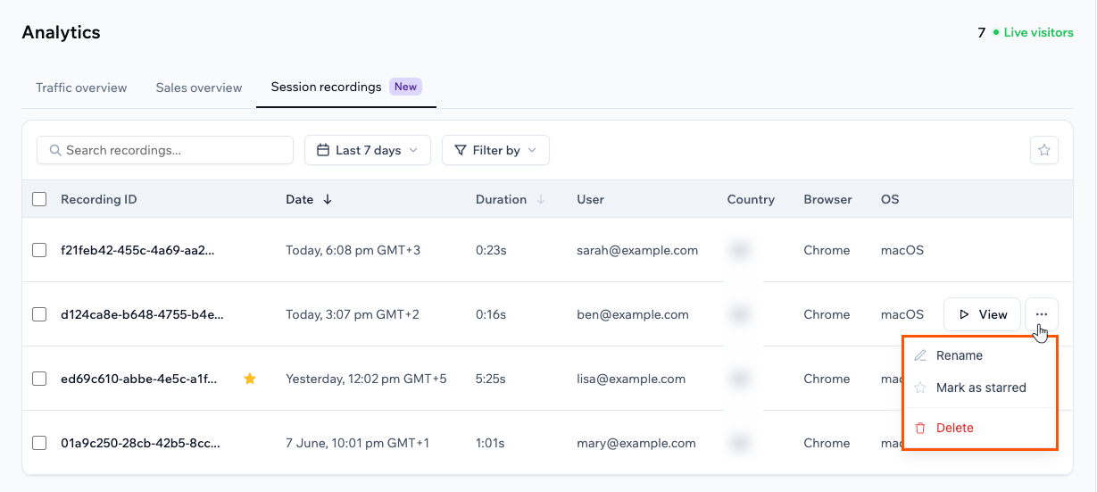 Manage Recordings