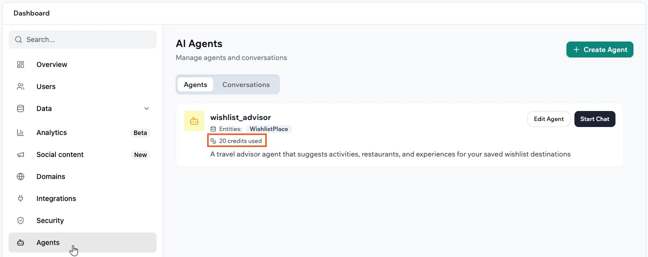 Agent Credits