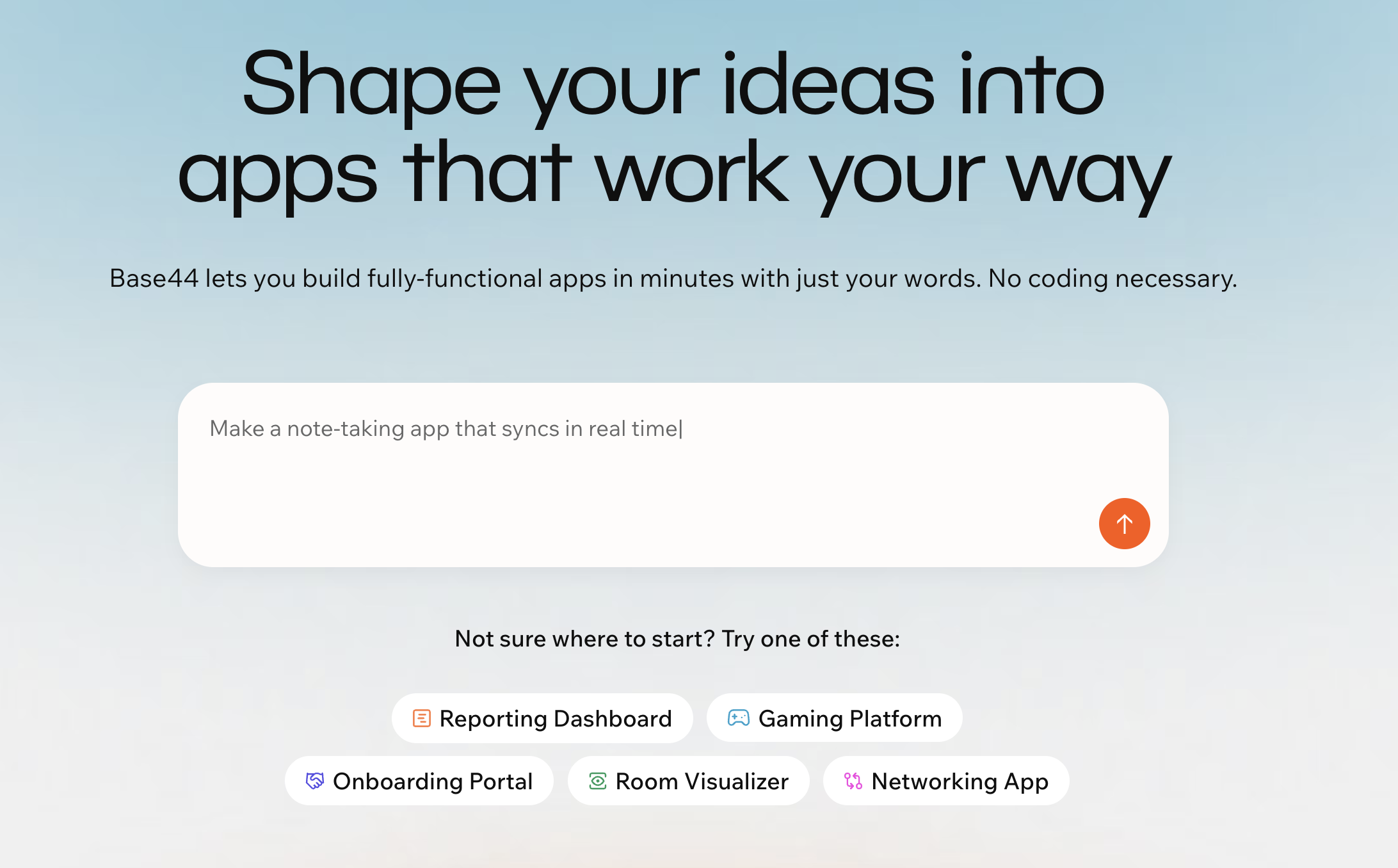 Getting started with a prompt in Base44