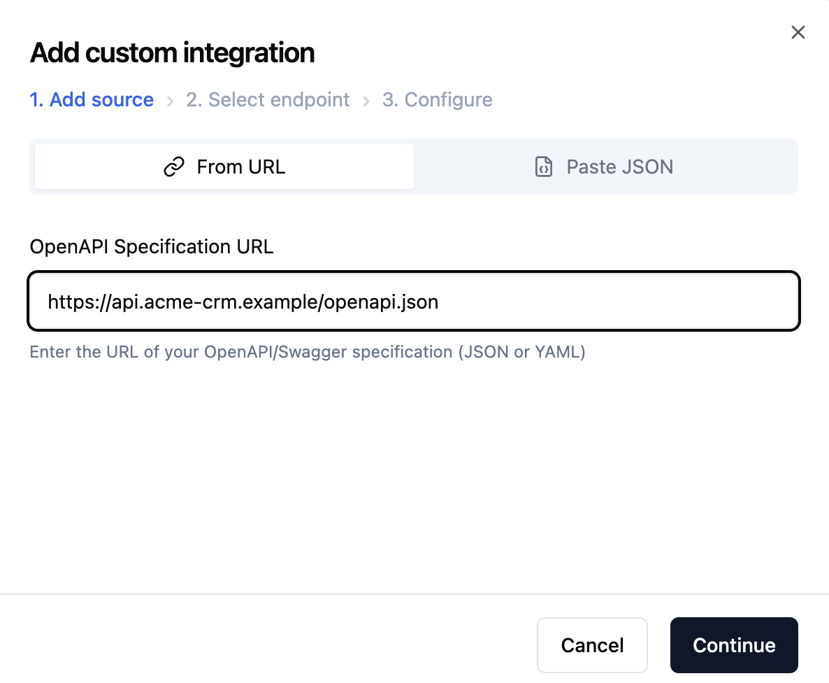 Adding a custom integration in a shared workspace Adding a custom integration in a shared workspace